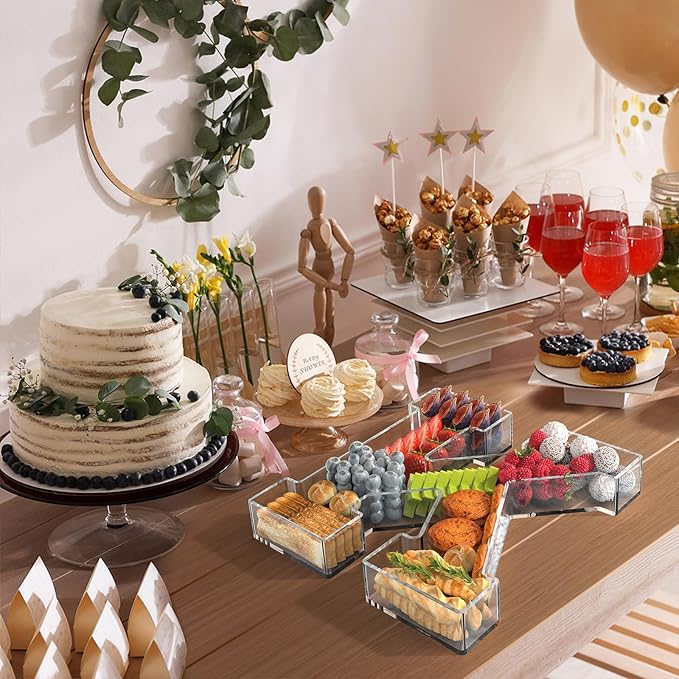 11" Acrylic Letter Charcuterie Tray, Charcuterie Letters Fillable Box for Food, Reusable Serving Cake Candy Dish Display Tray for Birthday Anniversary Party Decoration (Letter K)