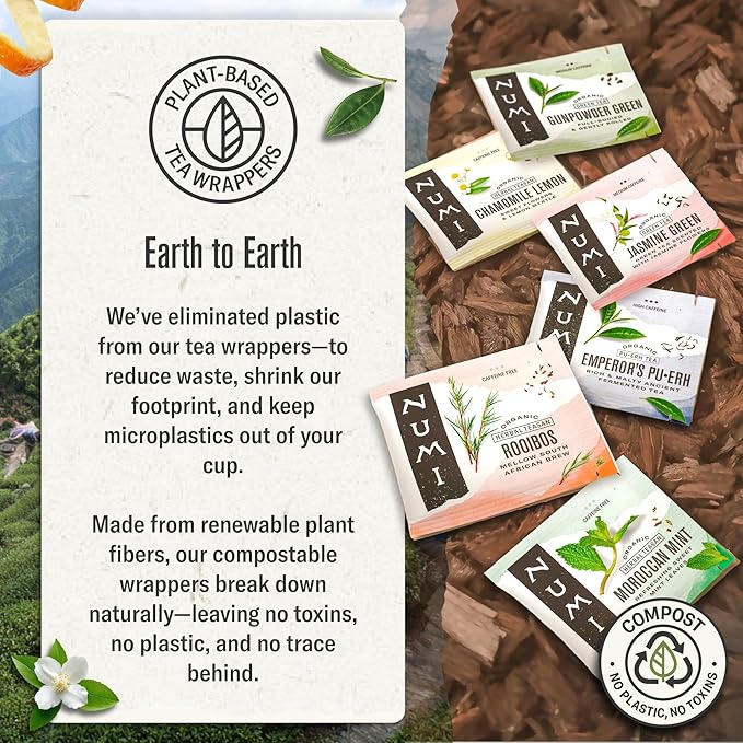 Numi Organic Gunpowder Green Tea, 100 Green Tea Bags, Full-Bodied & Gently Rolled