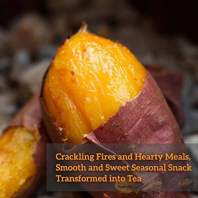 Spilled Tea | Ember Roasted Sweet Potato | Flavored Malty Assam CTC Black Tea with Purple Sweet Potato Flakes | Best Made with Chai / Royal Milk Tea / British Tea Making Method | Loose Leaf Tea