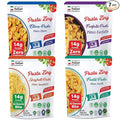 Pasta Zing Microwavable Variety Pasta Pack of 7 | 2x Farfalle | 3x Spaghetti, 1x Fusilli Pasta, 1x Elbow | Microwave Pasta Ready To Eat in 60 Sec - Fully Cooked -100% Durum Wheat 7.05 Ounce
