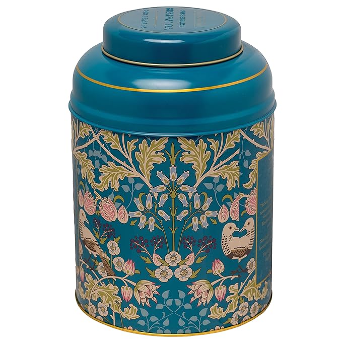 New English Teas Song Thrush & Berries Teal Tea Caddy with 240 Breakfast Teabags