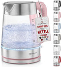 Electric Kettle for Boiling Hot Tea & Water | 1.8L Stainless Steel Borosilicate Glass Boiler With No Plastic, Automatic Shutoff, BPA Free, Fast Heating Technology