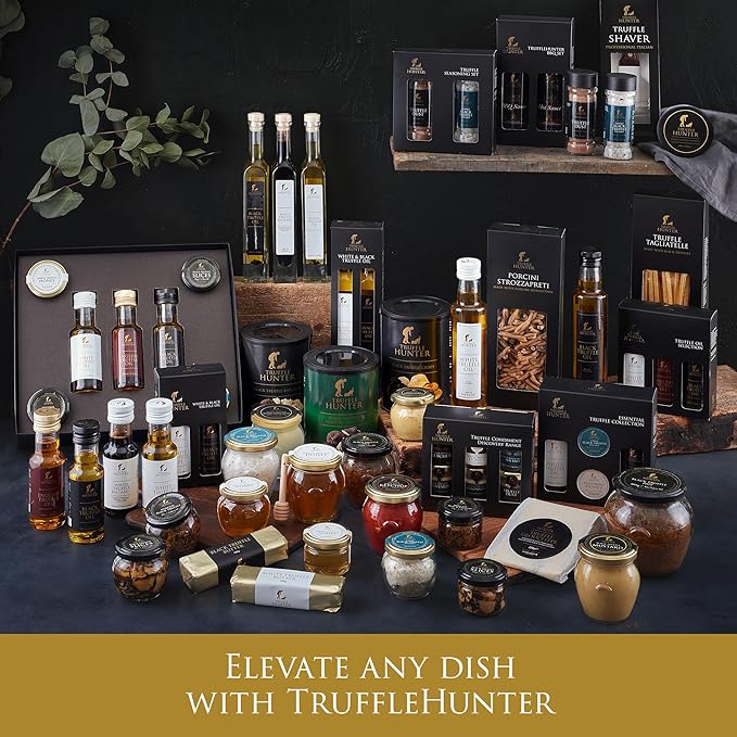 TruffleHunter - White Truffle Hot Honey - Acacia Honey with Truffle Pieces & Chilli Condiment - 8.4oz