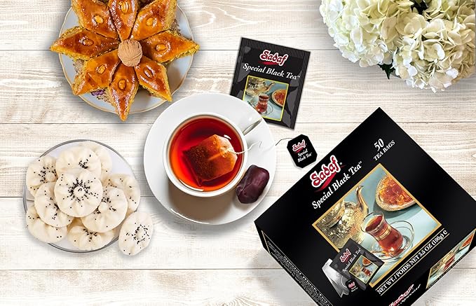 Sadaf Special Black Tea Bags - Pure Ceylon Black Tea - Product harvested in Sry Lanka - Kosher - 50 Bags