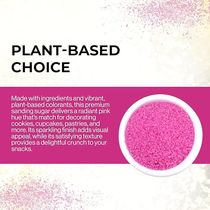 Ultimate Baker - Sanding Sugar, Pink - Vibrant, Naturally Colored Baking & Decorating Sugar, Perfect for Sprinkling on Cakes, Desserts & Ice Cream, Medium Crystal - 80oz