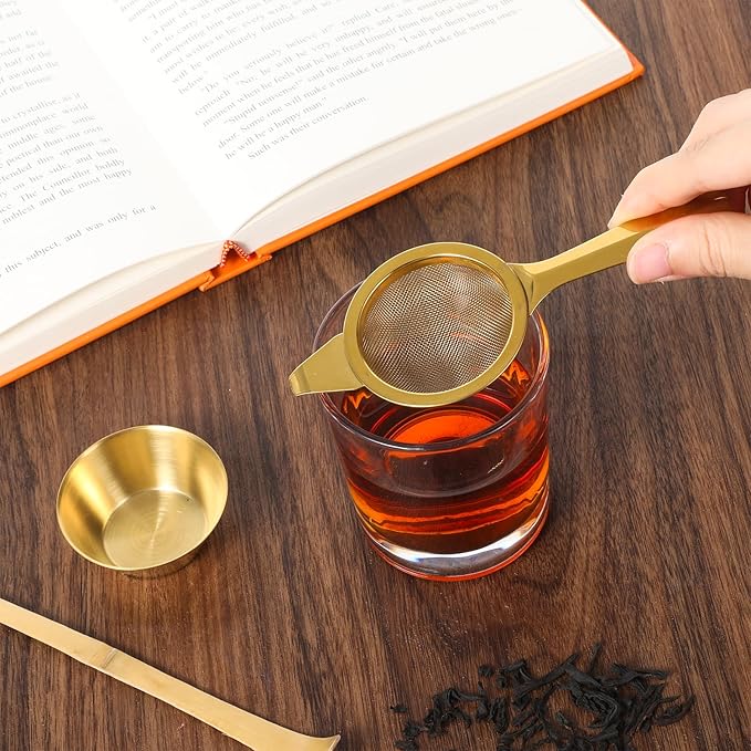 2.2" Mini Matcha Sifter, 30 Fine Mesh Strainer Stainless Steel Small Sifters Loose Leaf Tea Filter with Handle and Base for Loose Tea Coffee Cocktail