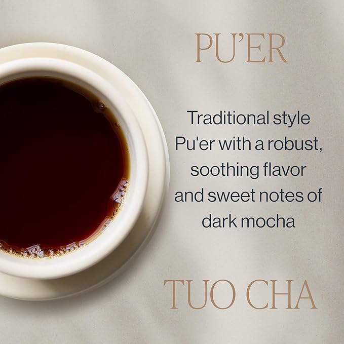 Rishi Tea Ancient Pu'er Tuo Cha Herbal Tea - Organic Direct Trade Loose Leaf, Medium Caffeine Aged Ripe Pu-erh - 16 Ounces, 60+ Servings