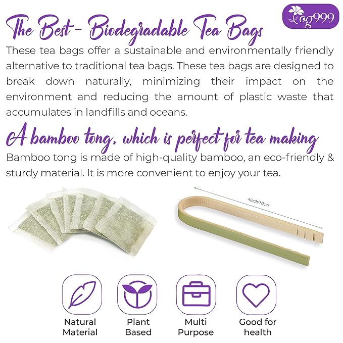 TOG999, Premium 30 Lavender Flower Tea Bags, 100% Natural & Pure. Loose Flower Lavender Herbal Tea. No Sugar, No Caffeine, No Gluten, Vegan.