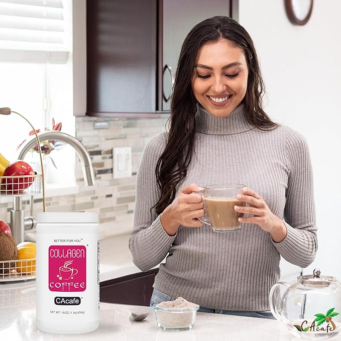 CAcafe Collagen Coffee | No Added Sugar, 13g Protein | Ultimate Superfoods Blend of Collagen, Coconut, and Colombian Coffee | Hot or Cold Instant Mix | Non-GMO | 12.7oz Each (2-Pack)