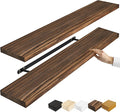 Sorbus Wood Floating Shelves for Wall - 35” Solid Wood Wall Shelves for Bathroom Decor, Books, Bedroom & Living Room - Set of 2 Walnut Wall Mounted Kitchen Shelves - Durable Solid Pine