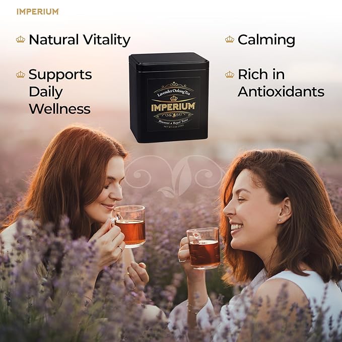 Imperium Lavender Oolong Tea Loose Leaf (4oz), Hand-Picked Premium Oolong, Brews 100 Cups, Naturally Calming Beverage, Fragrant Floral Notes, Smooth Aroma, Delicate Sweetness and Long Relaxing Finish