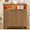 AOGLLATI Sideboard Buffet Storage Cabinet,Buffet Table with Storage & Led Lights, Coffee Bar Cabinet for Kitchen Entryway Living Room, Wood