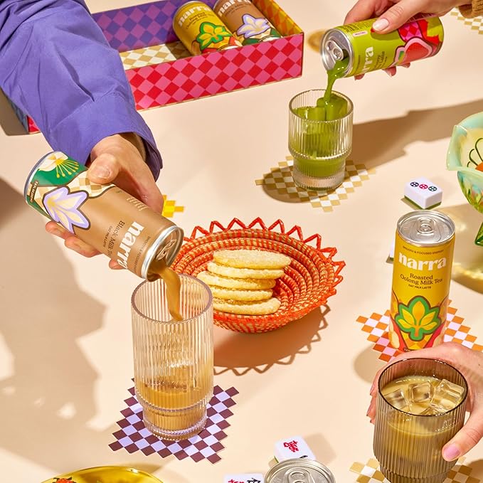 Narra, Oat Milk Tea Latte - Strawberry Matcha Latte, Organic Ceremonial Grade Matcha Natural Caffeine & L-Theanine, MCT Oil, Dairy Free, No Refined Sugar, Non-GMO, 7.5 Fl Oz (12 Pack)