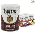 Stewarts - Red Eye Ground Coffee - Dark Roast - Vacuum Sealed Bags - Bold & Rich Dark Roast Ground Coffee - Ideal for Morning Energy & All-Day Enjoyment - Freshly Packed Flavor (23oz, Pack of 6)