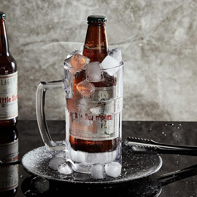 COKTIK 4 Pack Heavy Large Beer Glasses with Handle - 20 Ounce Glass Steins, Classic Beer Mug glasses Set