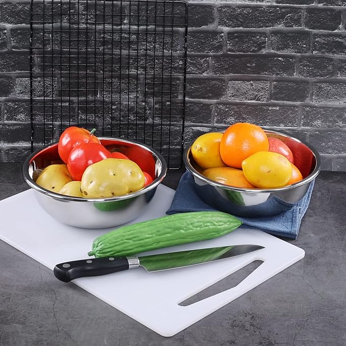 Stainless Steel Bowls Set of 4, Metal Mixing Bowls Set Prep Bowl