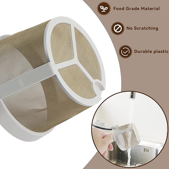 White Plastic Coffee Filter and 100PCS Coffee Paper Filter for ninja pb051, white