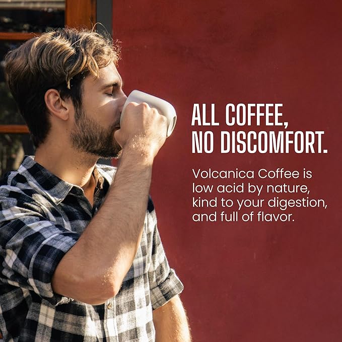 Low Acid Coffee, Blend of Natural Low Acidic Coffee, Ground, Medium Roast, Fresh Roasted, 16-ounces