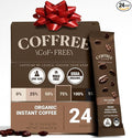 COFFREE Organic Instant Coffee Packets - 75% Half Caff Low Acid, Mold Free Coffee Made with Arabica Coffee Beans - Rich & Smooth Taste - Hot or Cold Single Serve Travel Packets 24 Pack Box