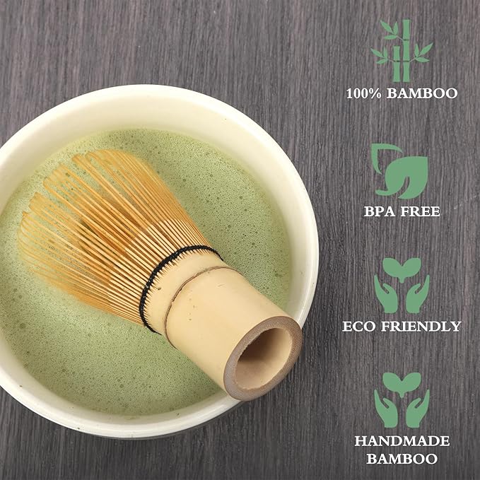 Bamboo Matcha Whisk Traditional Japanese Matcha Whisk Handcrafted Chasen for Matcha Powder Bamboo Whisk for Authentic Matcha Tea Ceremony Tea Preparation