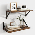 Axeman Floating Shelves for Wall, 16W x 8D Wood Floating Shelves Set of 2, 8'' Deep Rustic Wall Shelves for Bookshelf Living Room Bedroom Home Office Bathroom