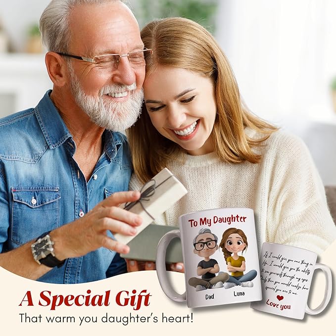 Wrappiness Personalized To My Daughter Coffee Mug from Dad - How Special You Are To Me Thoughtful Gift from Dad to His Girl on Birthday Christmas Mothers Day Wedding Graduation