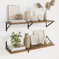 Axeman Deep Floating Shelves for Wall - 36 Inch Wide x 10 Inch Deep Floating Shelves Set of 2 -Rustic Wide Wall Shelves for Living Room Bathroom Bedroom