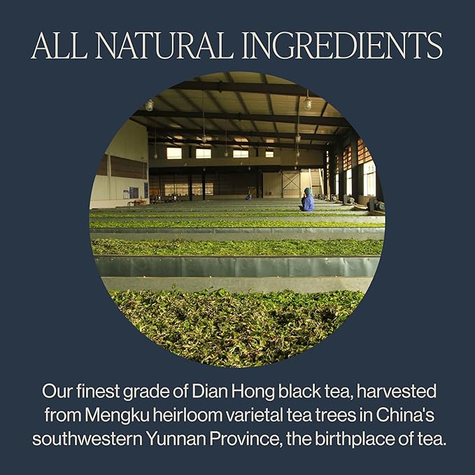 Rishi Tea Golden Yunnan Black Tea - Organic, Loose Leaf Tea, Smooth & Rich Ancient Chinese Tea, Energizing & Caffeinated - 4 Ounces, 14+ Servings
