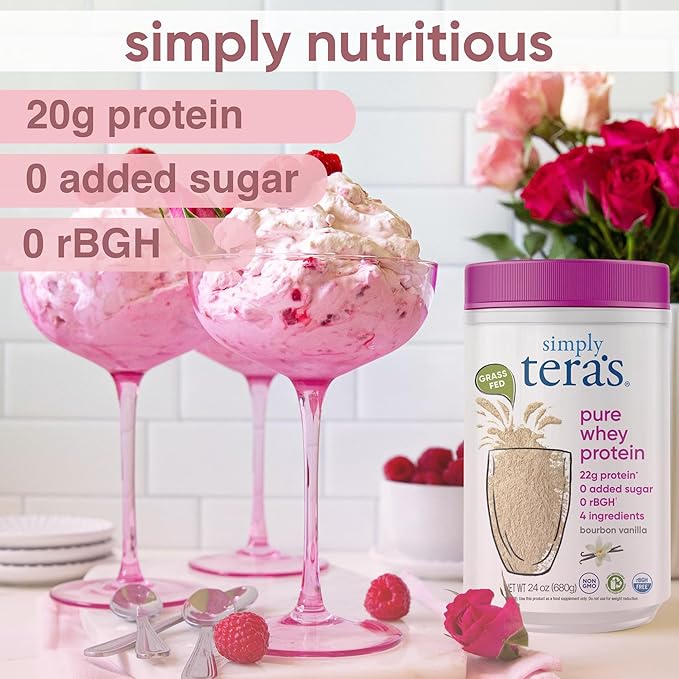 tera's: Simply Pure/rBGH-Free Whey Protein, Bourbon Vanilla, 24 oz