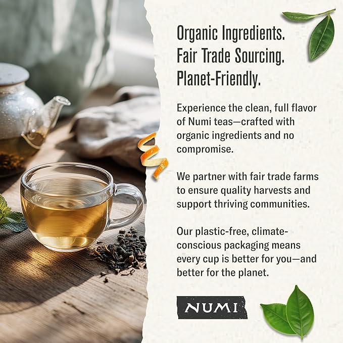 Numi Organic Gunpowder Green Tea, 100 Green Tea Bags, Full-Bodied & Gently Rolled