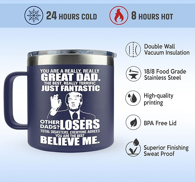 Christmas Gifts for Dad, Men - Gifts for Dad from Daughter, Son - Dads Birthday Gift Ideas, Happy Birthday gifts for Dads, Fathers - Best Dad Ever Gift, Present for dads, Fathers - 14 Oz dad Mug
