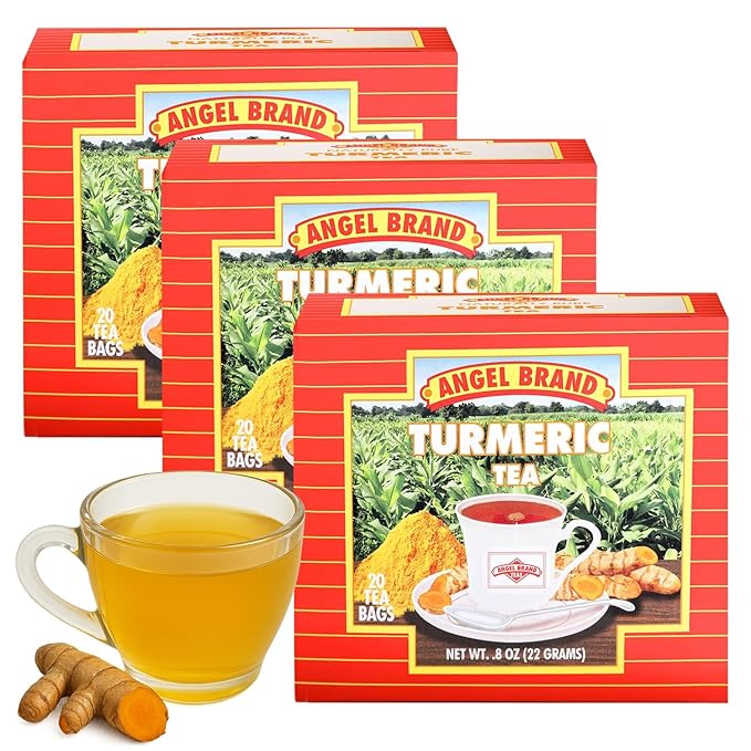 Angel Brand Turmeric Powder Tea Bags 20 – Pack of 3 | Turmeric Powder with Slightly Bitter Notes & Subtle Hints of Ginger & Peppery Spice