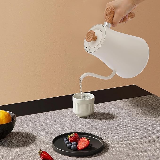 Electric Kettles, 1200W Gooseneck Electric Kettle with Stainless Steel Inner, Tabletop Electric Kettle with LED Display/Anti-dry burning/Over-temperature for Home, Offices, 0.9 L/0.24 gal
