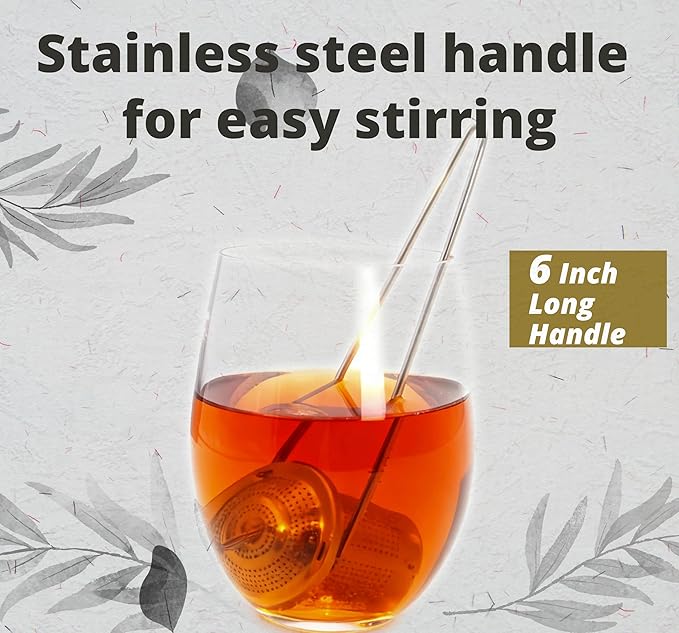 Easy Scoop Tea Infuser with Handle for Loose Leaf Tea, 304 Stainless Steel Tea Strainer Spoon Tea Steeper for Cup and Mug