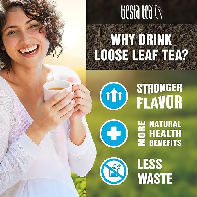 Tiesta Tea - Peach Party, Loose Leaf, Peach Hibiscus Herbal Infusion, Premium Blend, Non-Caffeinated Fruit Tea, Makes Hot or Iced & Up to 50 Cups, 4.5oz Refillable Tin