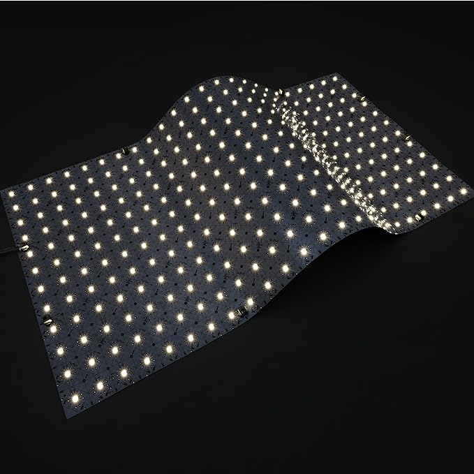 12"x24" LED Flexible Sheet 4000K, Cuttable Every 1'', High CRI 95, 24V DC Backlit Panel, 22W/pc, Dimmable, UL Listed, Uniform Lighting for Countertops, Architectural Projects (No Power Supply)