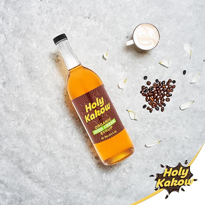 Holy Kakow Organic Irish Cream Syrup - Coffee Syrup, Liquid Sugar Coffee Flavoring Syrup, Cane Sugar Syrup, Liquid Sugar for Iced Coffee, Irish Cream Syrup for Coffee, All-Natural, Non-GMO - 750 ml