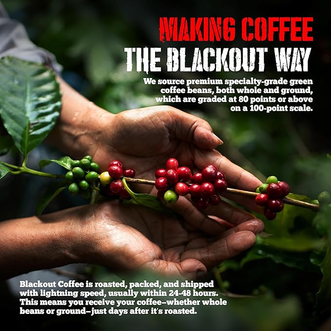 Blackout Coffee Hazelnut Creme Flavored Ground Coffee – Medium Roast, Smooth Taste, Guilt-Free Indulgence – Freshly Roasted 12oz Bag.