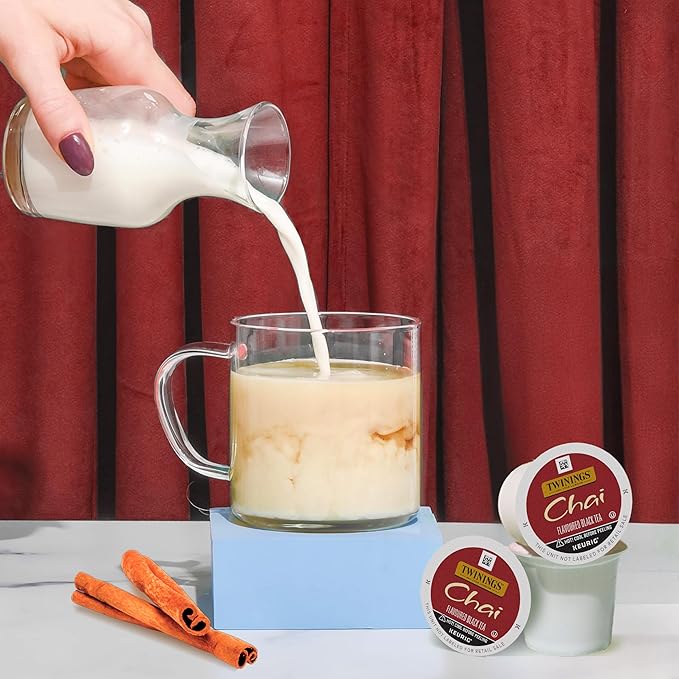 Twinings Chai Black Tea 72 K-Cup Pods for Keurig, 12 Count (Pack of 6), Naturally Sweet, Savoury Spice Flavour, Caffeinated, Enjoy Hot or Iced