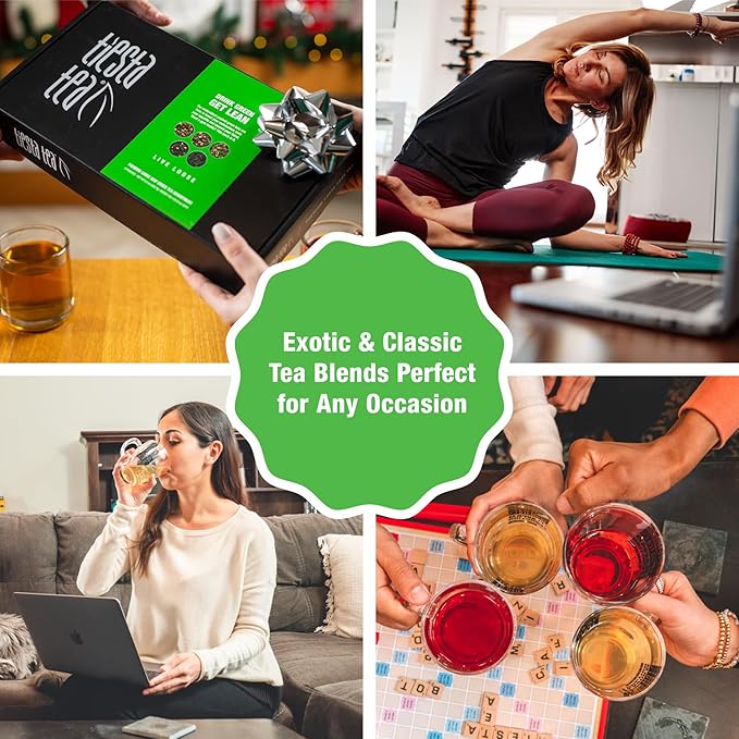Tiesta Tea - Green Loose Leaf Tea Gift Set, Medium Caffeinated Assorted Blends, 5 Pouches of Hot & Iced Brews Variety Pack, Chinese Gunpowder, Chinese Jasmine, & Fruity Green
