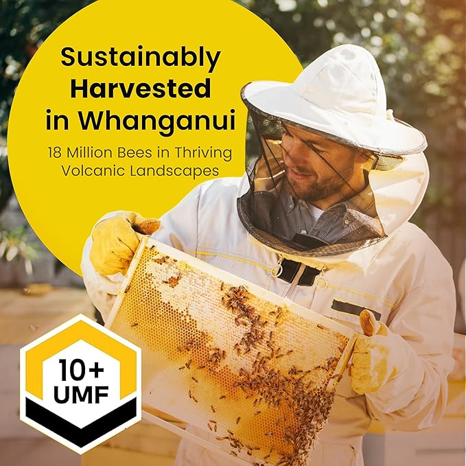 Yobees Honey Raw and unpasteurized New Zealand Manuka Honey Organic | MGO 261+ / Certified UMF 10+ | 8.8oz