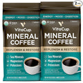 VitaCup Mineral Coffee with Trace Minerals, Hydrate, Replenish & Restore w/All Natural Sea Minerals, Electrolytes, Organic Coffee, Single Origin, Medium Dark Roast, Ground Coffee, 2 Bags 10oz Each