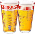 Greenline Goods – University of Nebraska Cornhuskers College Pint Beer Glasses (Set of 2), 16 oz – Full-Color Logo + Campus Map