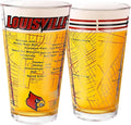 Greenline Goods – University of Louisville Cardinals College Pint Beer Glasses (Set of 2), 16 oz – Full-Color Logo + Campus Map