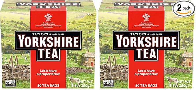 Yorkshire Tea, Black Tea, 80 Teabags (Pack of 2)