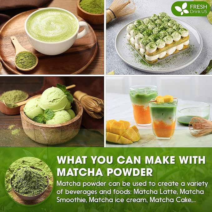 FreshDrinkUS, Organic 1.5 oz Luxury Ceremonial Grade Matcha | USDA - Premium Japanese Green Tea Powder | Stone-Ground Shade-Grown Leaves | Rich Umami Flavor, Vibrant Color & Smooth Finish