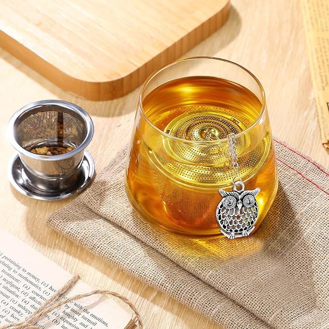 3 Sets Tea Infusers Steeper for Loose Leaf Tea Holder Stainless Steel Tea Ball Mesh Strainer Filters with Drip Trays and Pendant(Insects Style)