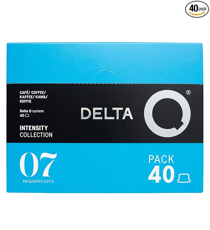 Delta Q - deQafeinatus Espresso Pods for Delta Q machines - Intensity 7, Notes of Caramel and Dried Fruits, 40 Capsules XL Pack