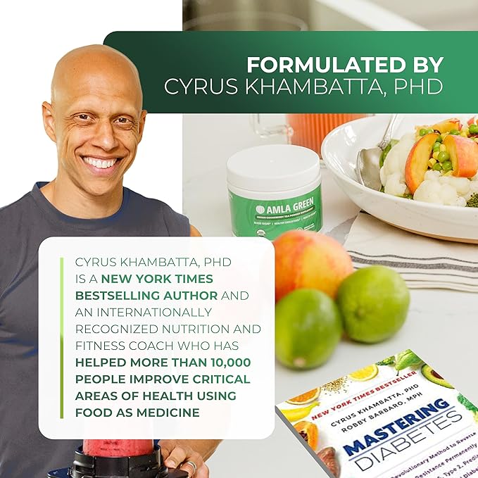 Amla Powder & Green Tea Superfood Supplement, 20x Ultra Concentrated Amla, Antioxidant Support, Made with Oolong Tea and Indian Gooseberries, Organic, Vegan, Classic Flavor, 90 Servings