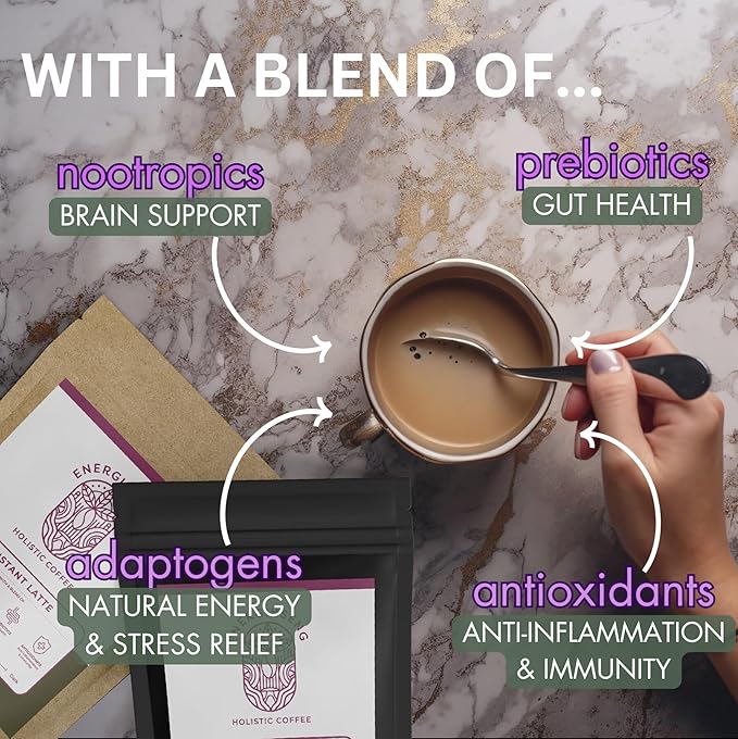 Energinseng Mushroom Coffee - Artisanal Instant Americano Espresso with Nootropics, Adaptogens, Prebiotics, and Antioxidants - 3.5oz (100g)